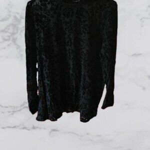 Torrid Black Long Sleeve Turtleneck Floral Sheer - Like New